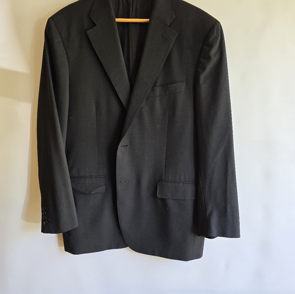 CANALI MEN'S SUIT JACKET BLACK CHEST SIZE 46 MADE IN ITALY 🇮🇹 - Picture 2 of 12